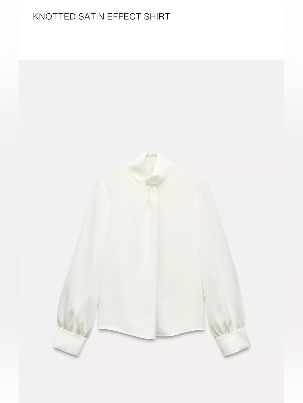 NWT Zara Oyster Colored Long Sleeve Blouse Size Large.